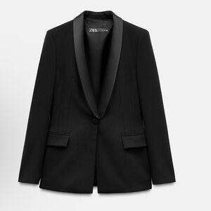 Zara Classic Black Tuxedo Blazer